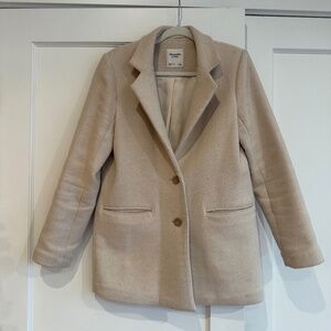 Abercrombie & Fitch Women's Wool Blend Blazer Coat Cream | Small